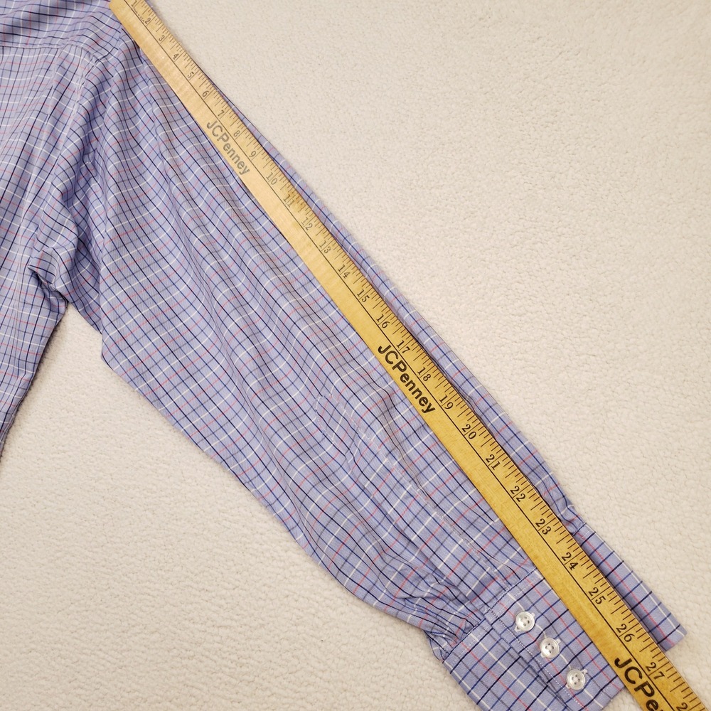 Turnbull and Asser Button Down Shirt Men XXL Blue Check Plaid Cotton England - Picture 7 of 8